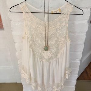 Altard State Lace Tank top in egret (creamy white)